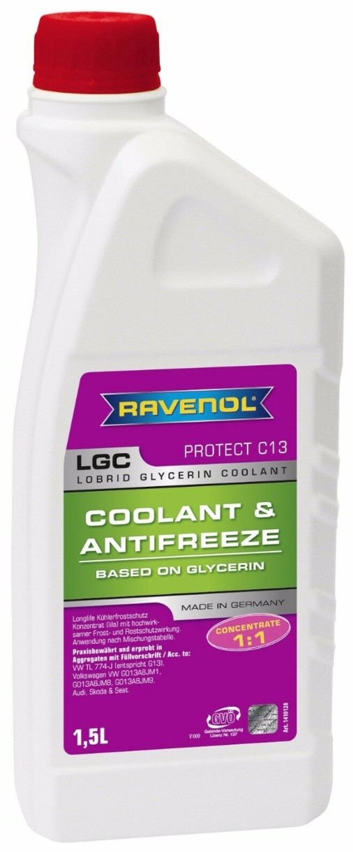 Антифриз Ravenol LGC Lobrid Glycerin Coolant Premix -40°C 1.5L, купить ...