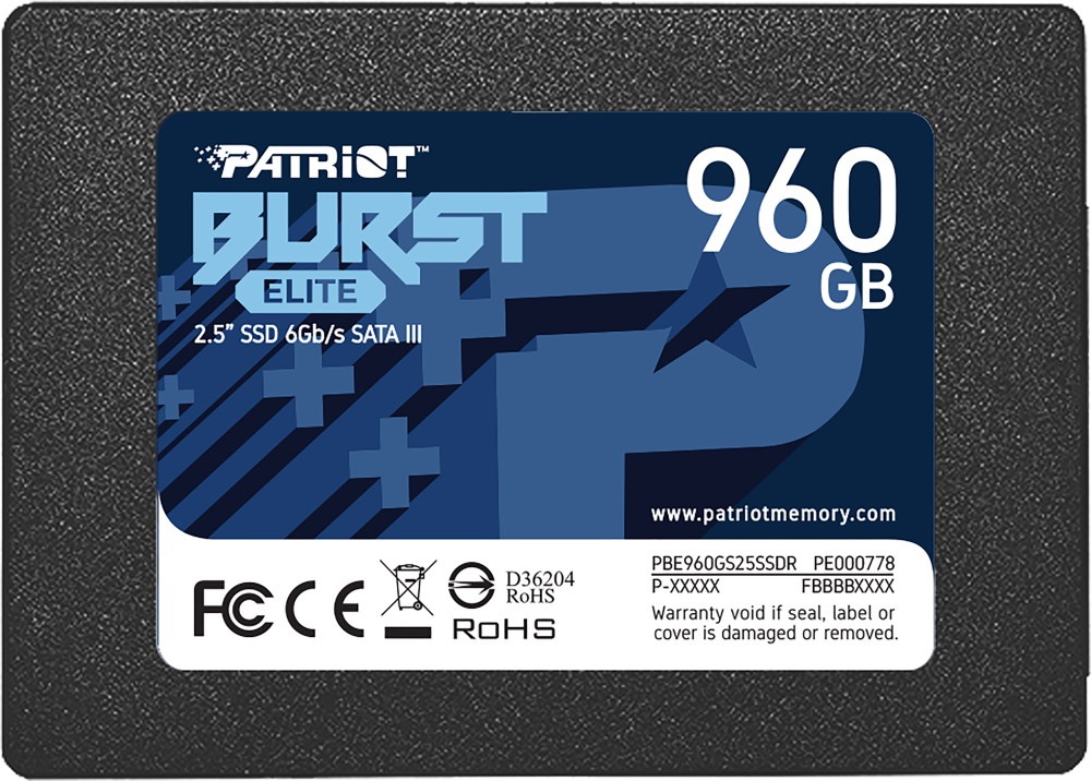 SSD накопитель Patriot Burst 960Gb (PBE960GS25SSDR)