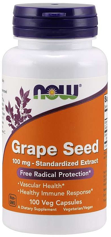 Пищевая добавка NOW Grape Seed 100mg 100cap