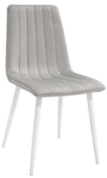 Scaun Deco DC-90P Catifea Grey/White Legs