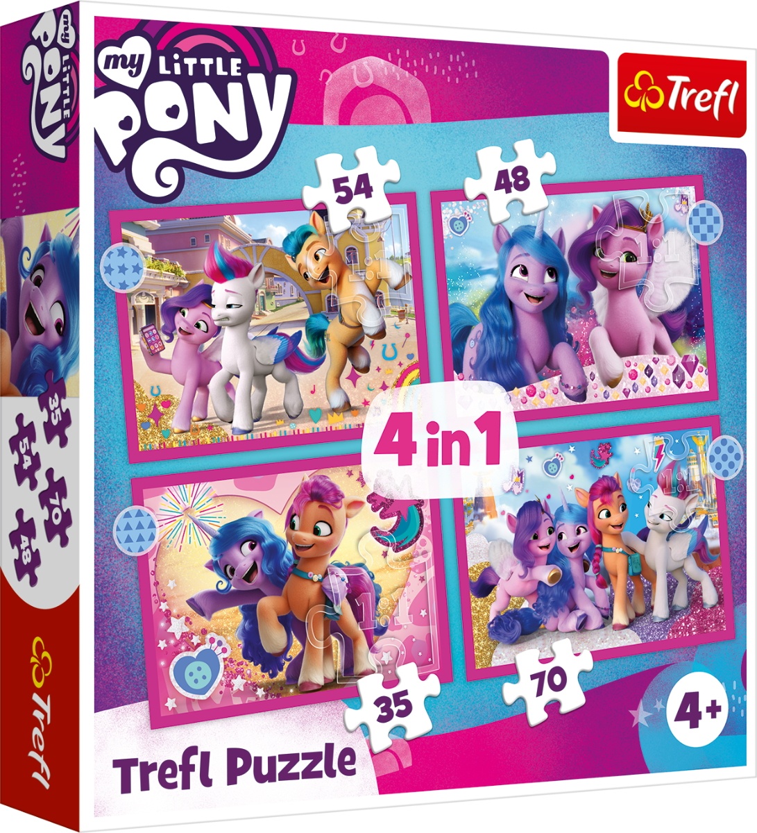 Puzzle Trefl 4in1 Colorful Ponies (34375)