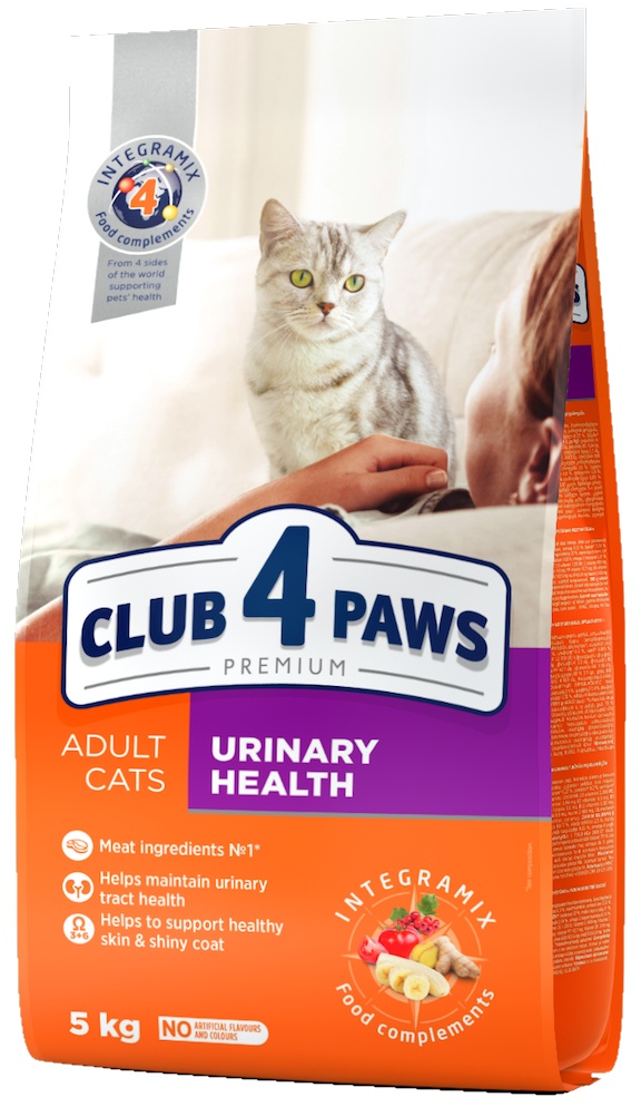 Hrană uscată pentru pisici Клуб 4 лапы Adult Cats Urinary Health 5kg