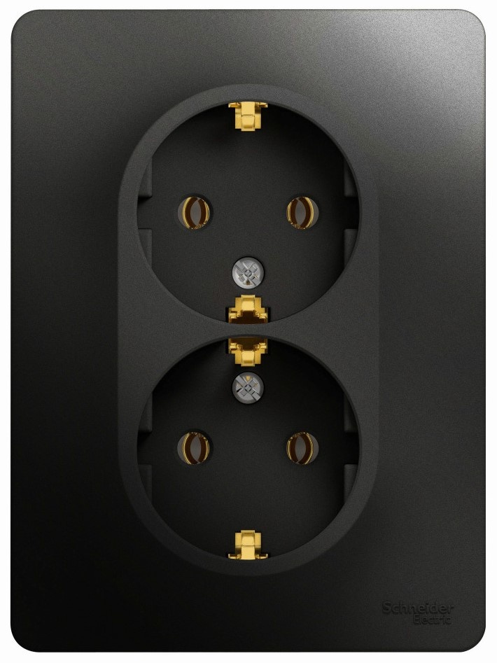 Розетка Schneider Electric 2P+E 16A Antracit (11589)
