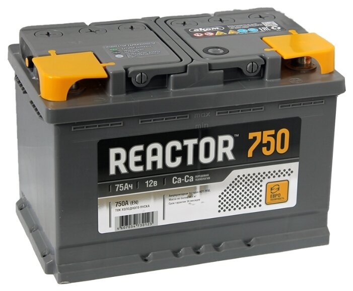 Автомобильный аккумулятор Reactor 6СТ-75VL Euro