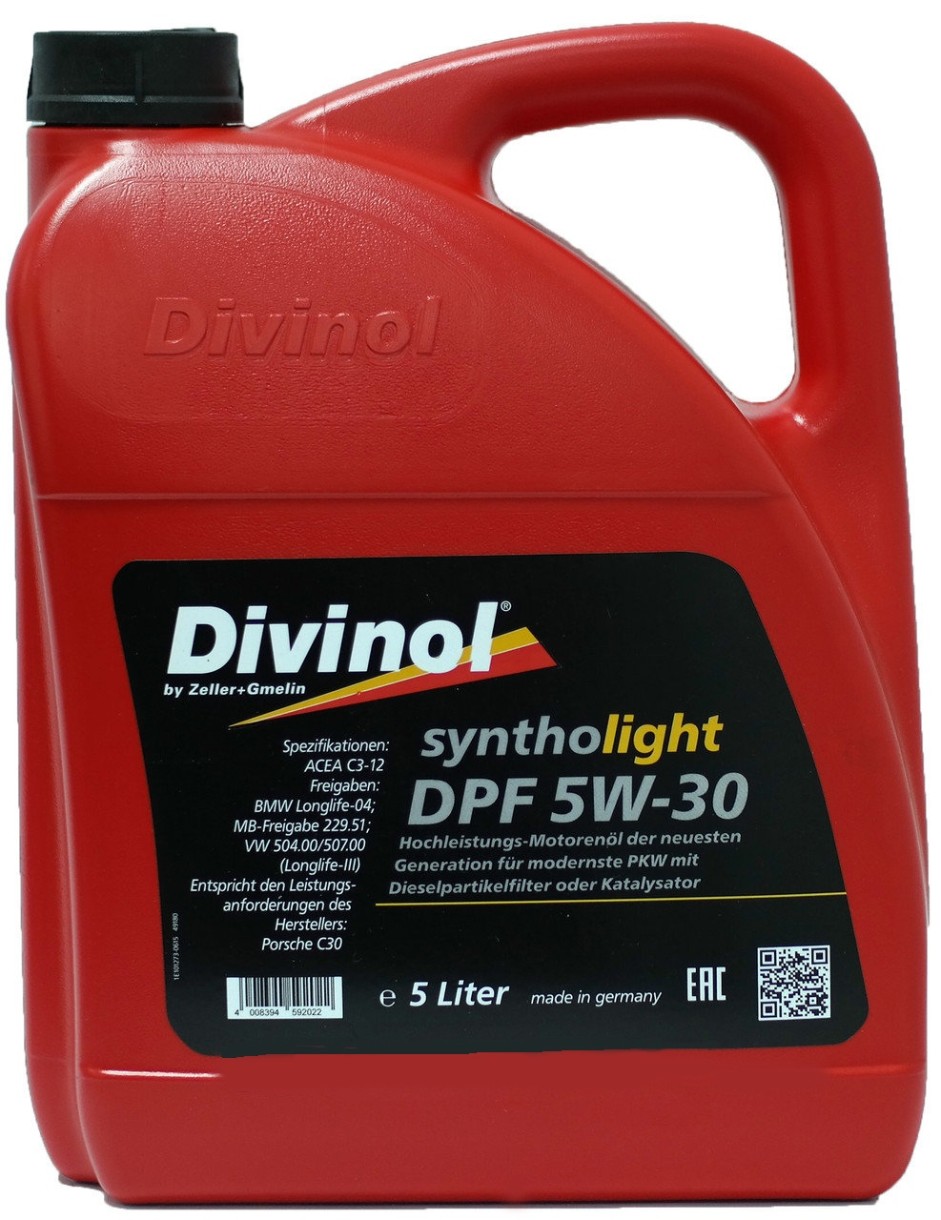 Ulei de motor Divinol Syntholight DPF 5W-30 5L