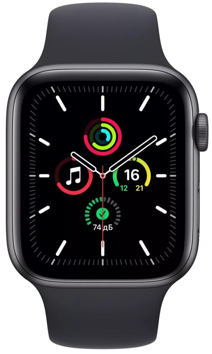 Смарт-часы Apple Watch SE 44mm Space Gray Aluminum Case with Midnight Sport Band (MKQ63)