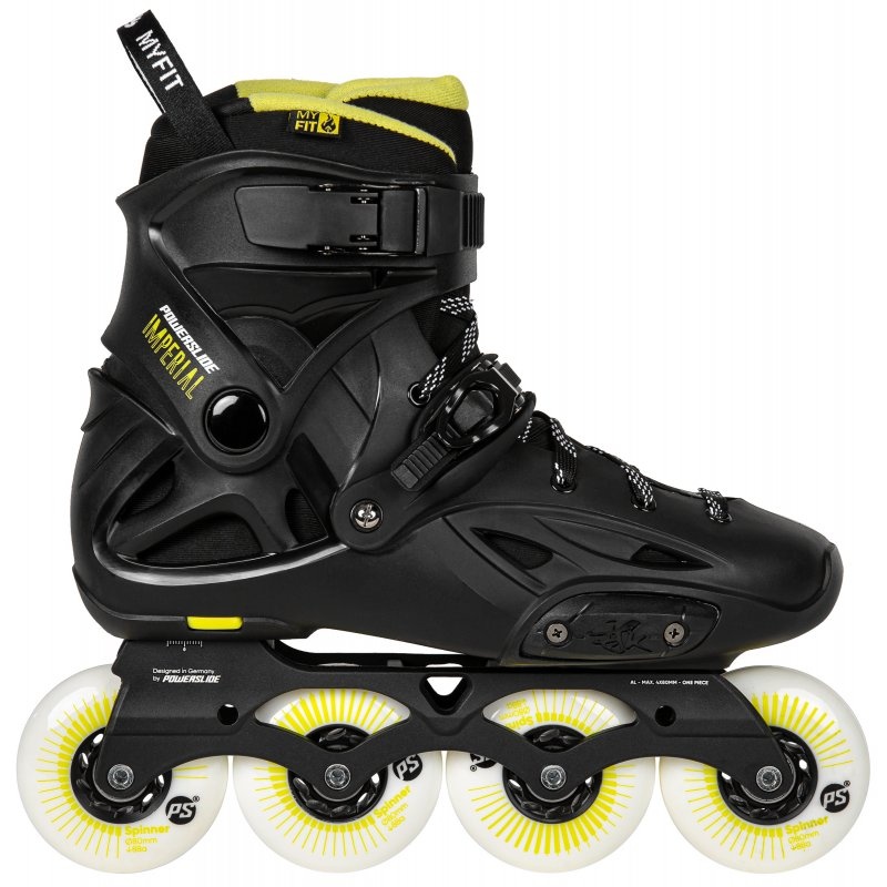 Роликовые коньки Powerslide Imperial Black Yellow 80 43-44 (908376)