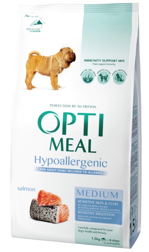 Сухой корм для собак Optimeal Adult Medium Hypoallergenic Salmon 1.5kg