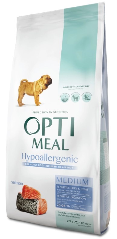 Hrană uscată pentru câini Optimeal Adult Medium Hypoallergenic Salmon 20kg