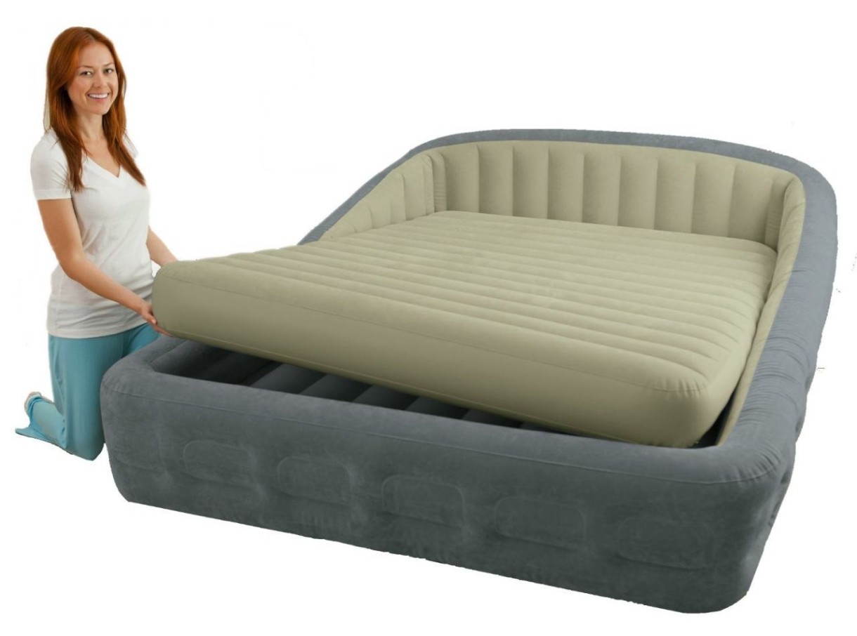 двуспальная надувная кровать rest bed intex