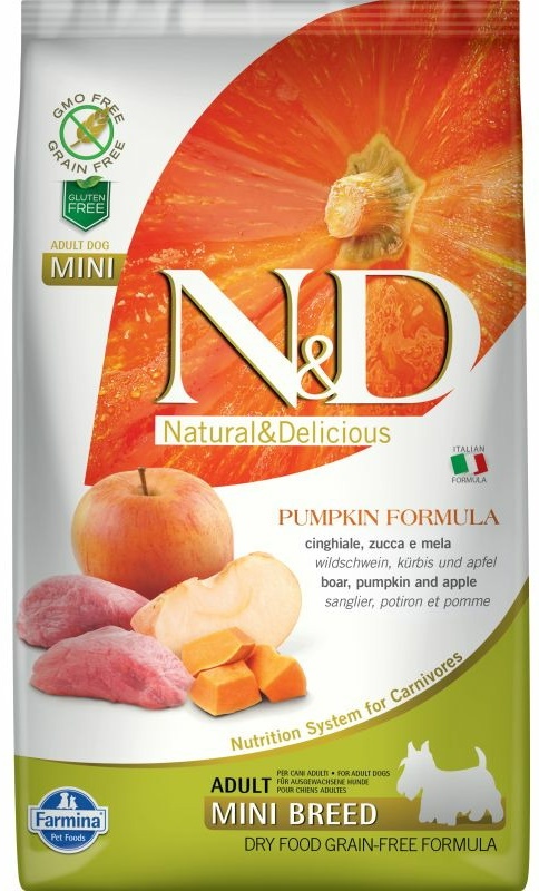 Hrană uscată pentru câini Farmina N&D Pumpkin Boar & Apple Adult Mini 7kg