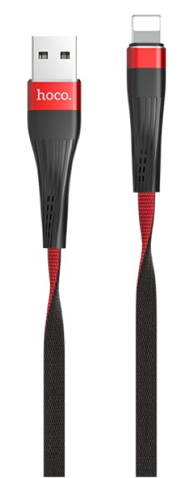 USB Кабель Hoco U39 Slender Lighting Red/Black
