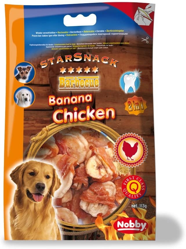 Snackuri pentru câini Nobby StarSnack Barbecue Banana Chicken 113g