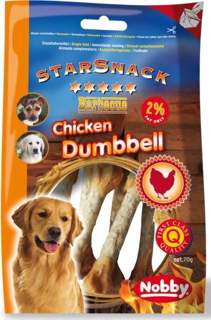 Лакомства для собак Nobby StarSnack Barbecue Chicken Dumpell 70g