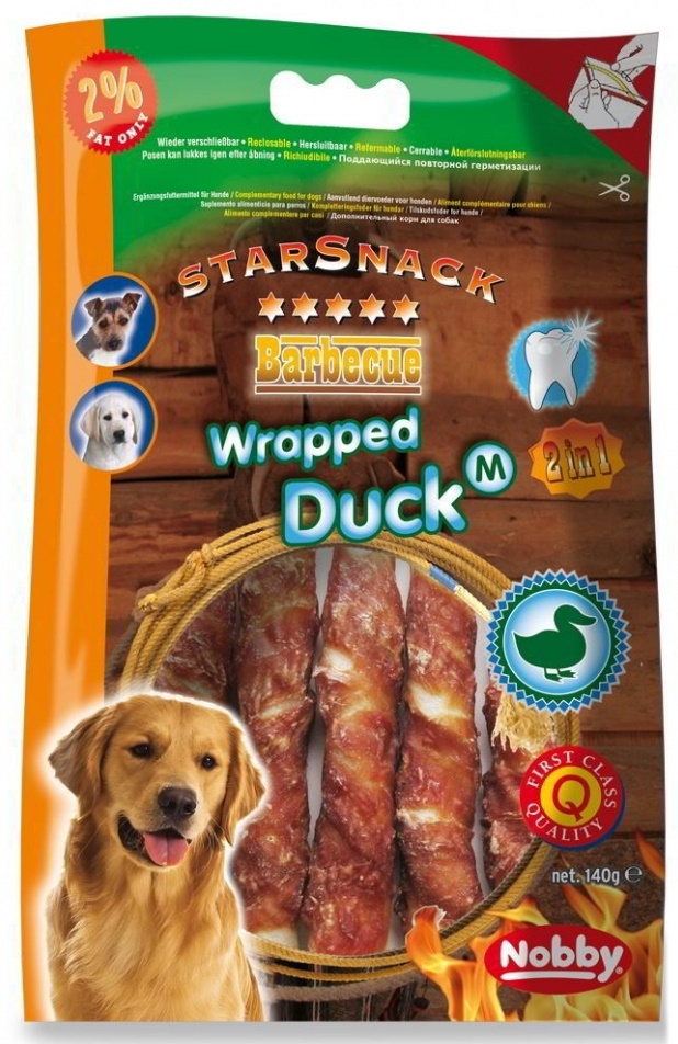 Лакомства для собак Nobby StarSnack Wraped Duck 140g