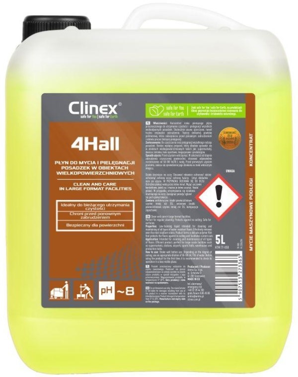 Профессиональное средство для мытья полов Clinex 4Hall 5L