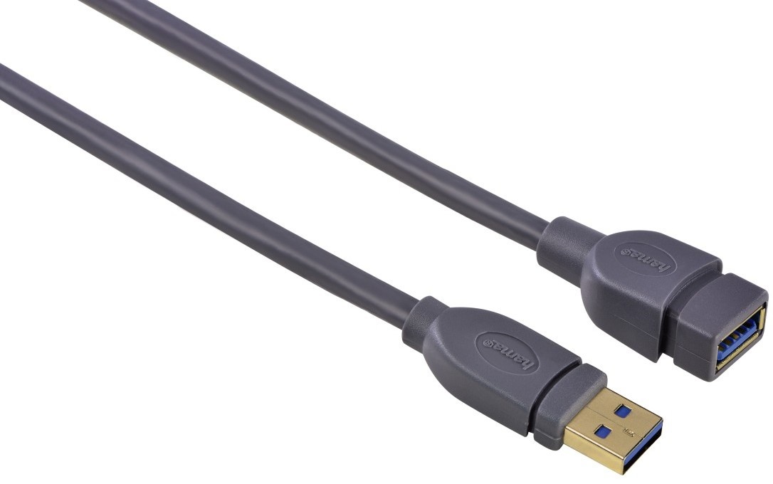 Cablu Hama USB 3.0 Extension Cable Grey 0.75m (125245)