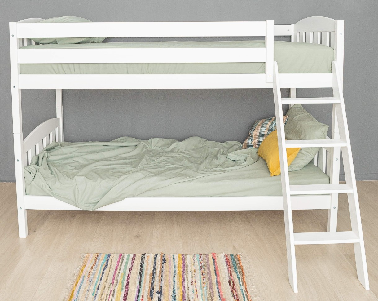Pat copii MobiCasa Etajat Dino 90x200 White