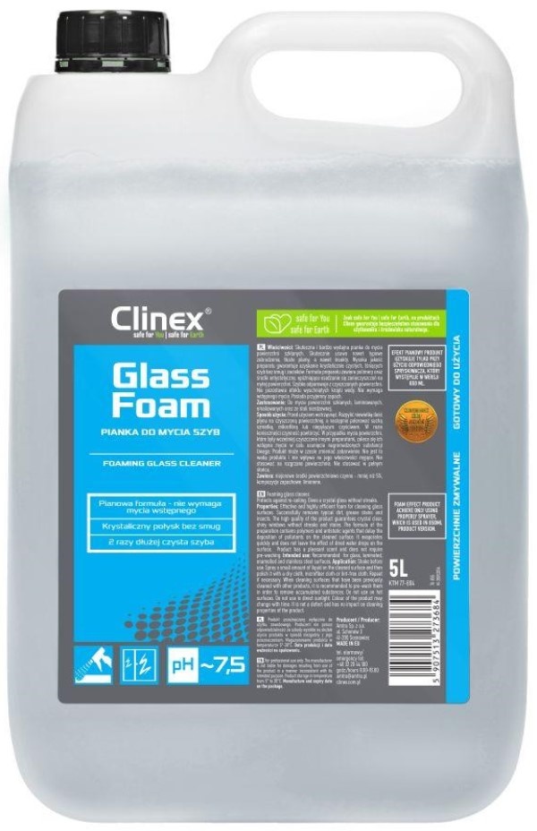 Профессиональное чистящее средство Clinex Glass Foam 5L