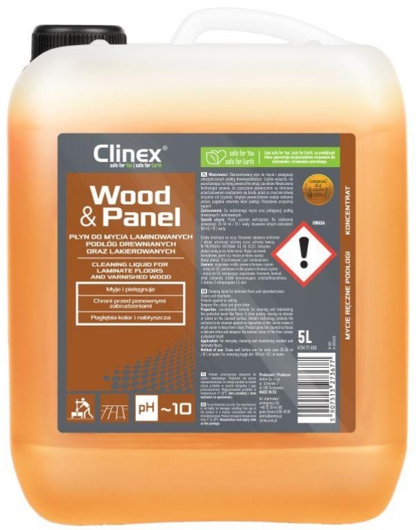 Профессиональное средство для мытья полов Clinex Wood Panel 5L