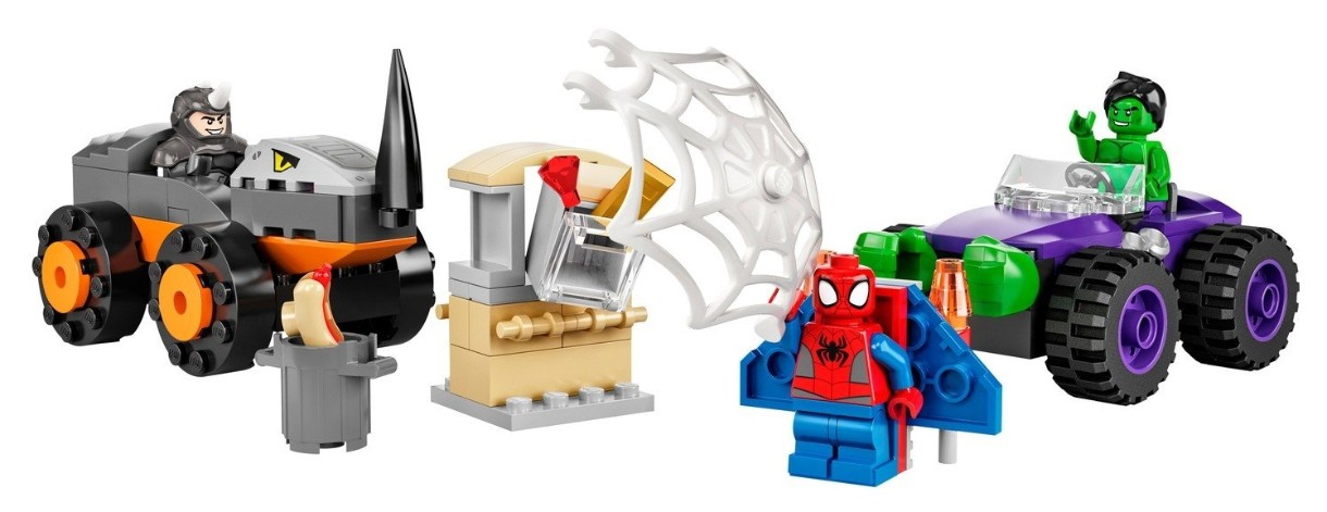 Set de construcție Lego Marvel: Hulk vs. Rhino Truck Showdown (10782)