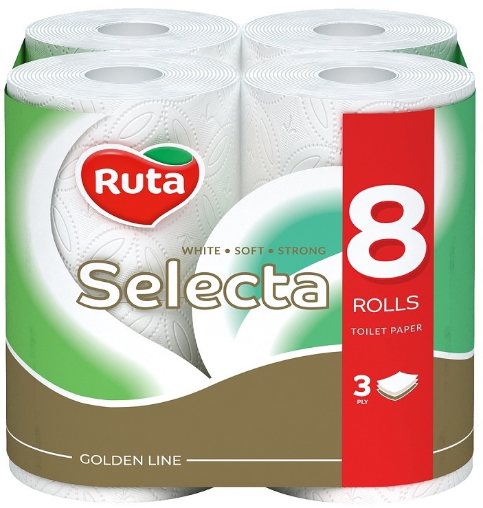 Туалетная бумага Ruta Selecta 3 plies 8 rolls