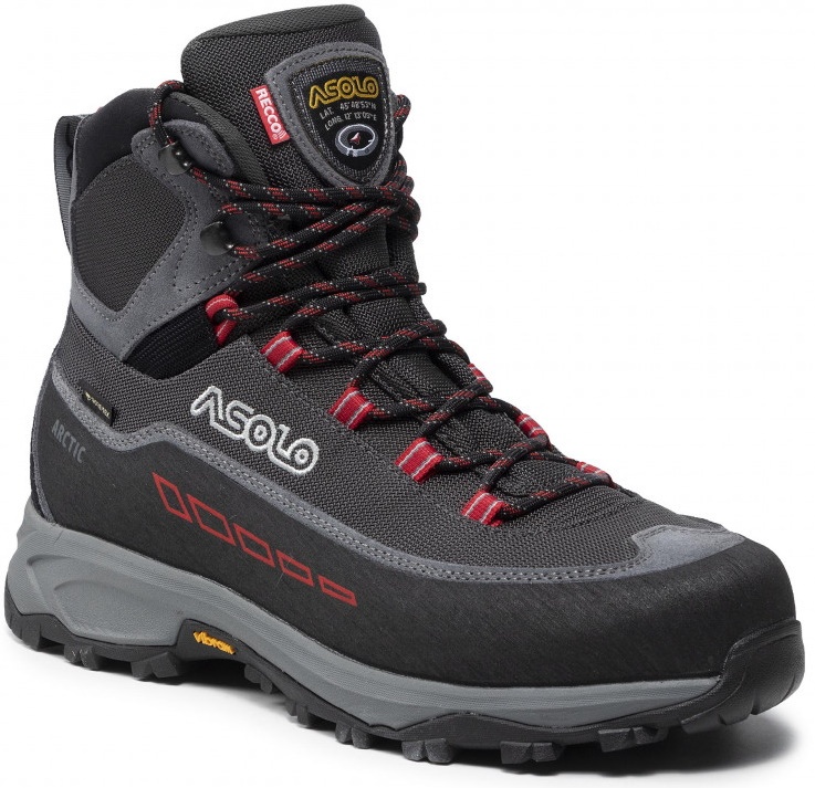 Bocanci pentru bărbați Asolo Arctic GV Grey/Gunmetal/Red (A1253600.A176) 42 1/2