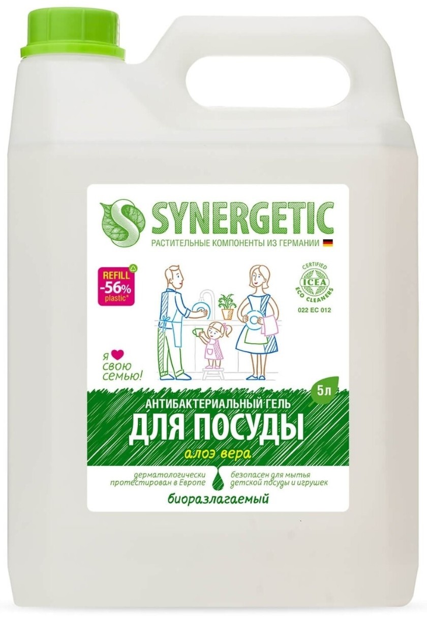 Средство для мытья посуды Synergetic Алоэ 5л – PandaShop.md.  .