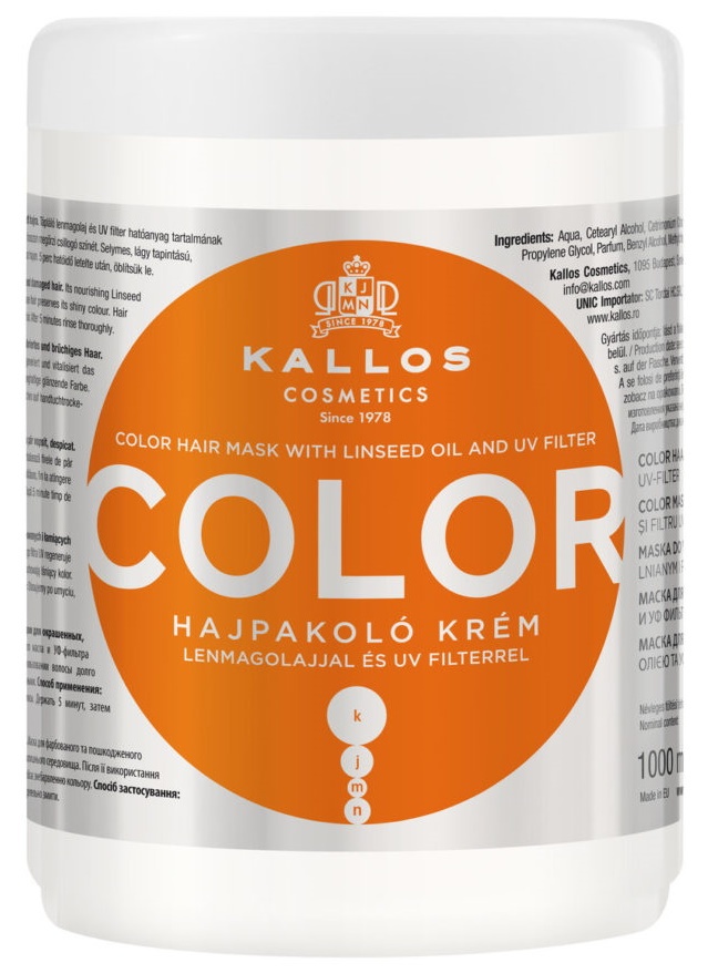 Mască pentru păr Kallos Color 1L.