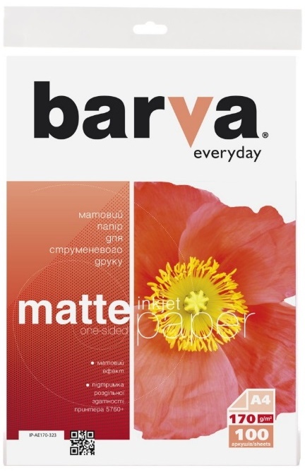 Фотобумага Barva A4 170g 100p Everyday Matt Inkjet (IP-AE170-323)