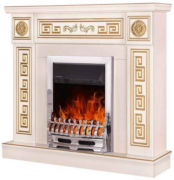 Șemineu electric Art Flame Versailles Gold & Galileo Silver Ivory