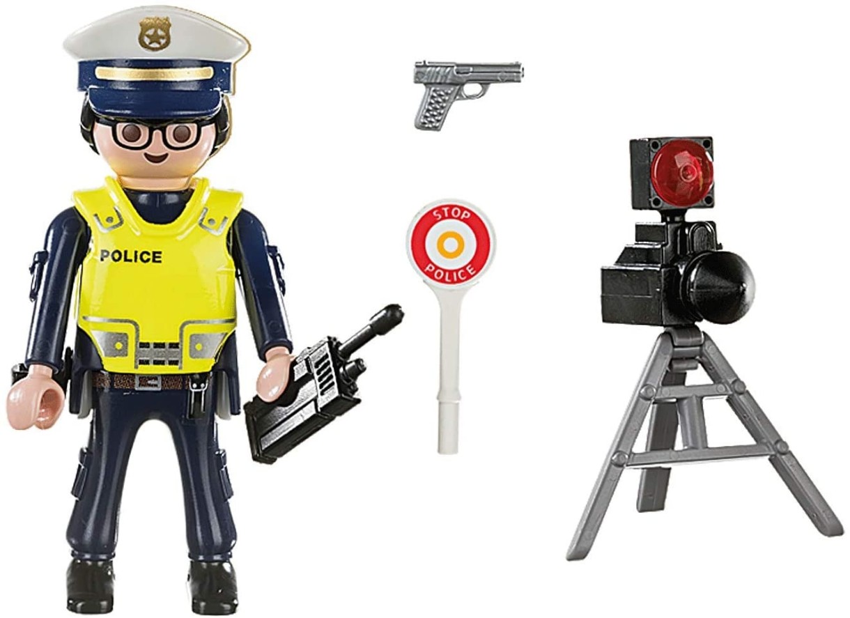 Figura Eroului Playmobil Special Plus: Police Officer with Speed Trap (70305)