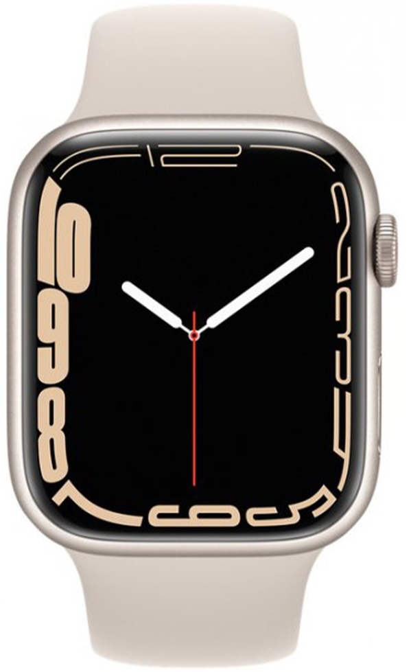 Смарт-часы Apple Watch Series 7 45mm Starlight Aluminium Case with Sport Band Starlight (MKN63)