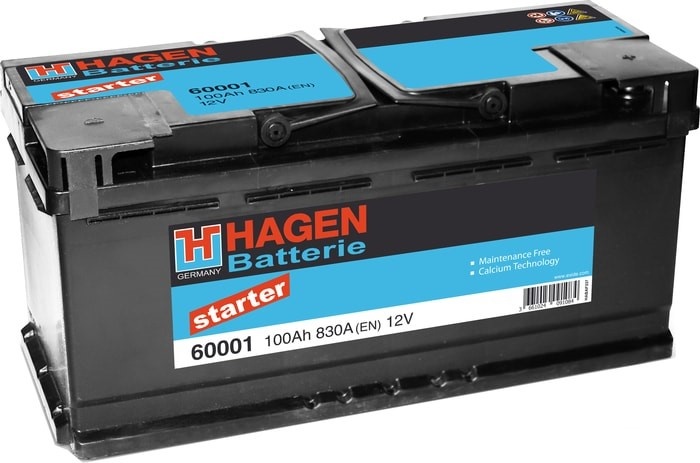 Автомобильный аккумулятор Hagen 60001 Starter