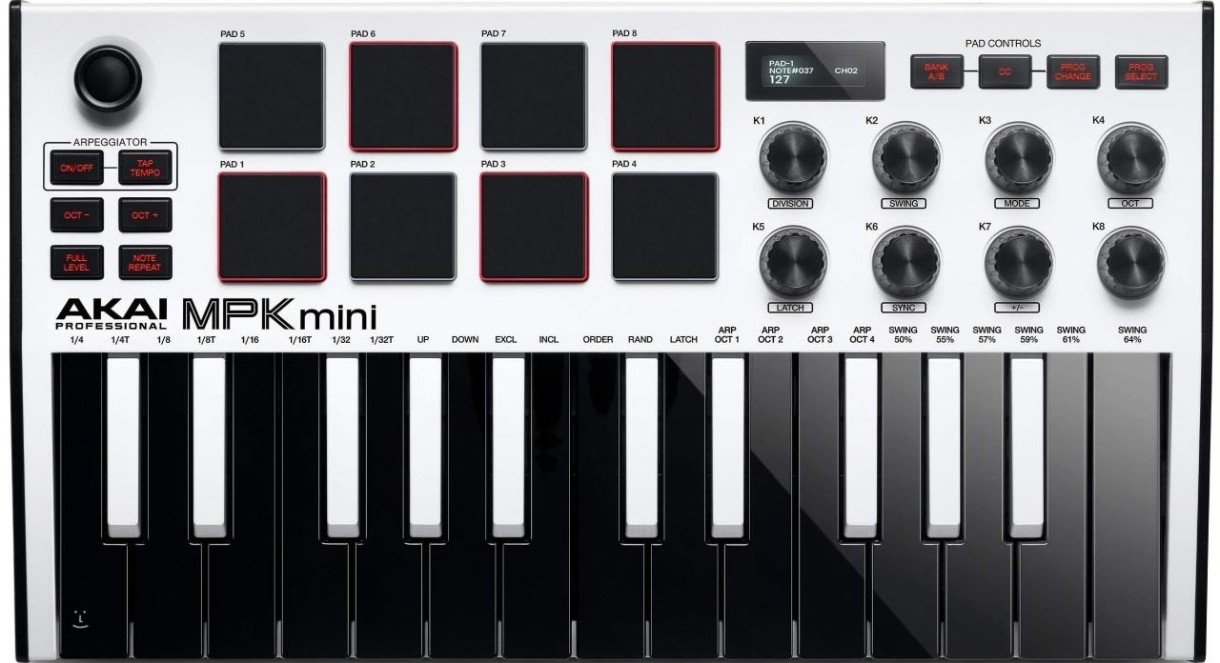 MIDI-claviatura Akai MPK Mini MK3 White