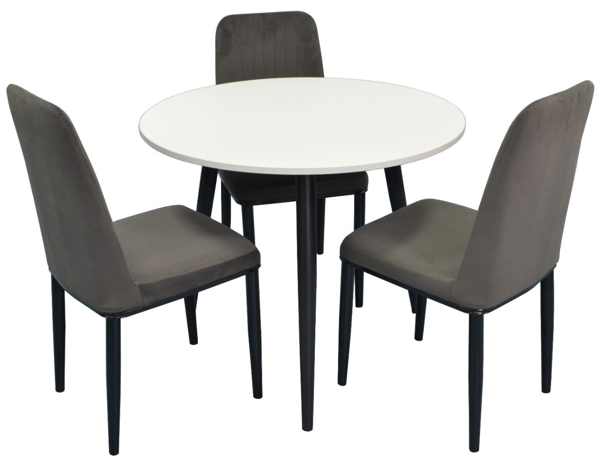 Комплект для столовой Evelin DT 404-1 + 3 LC-619B Grey 88cm
