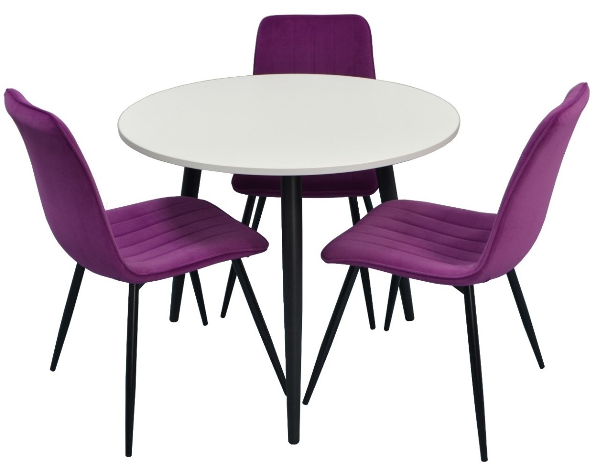 Комплект для столовой Evelin DT 404-1 + 3 XR-154B Liliac 88cm