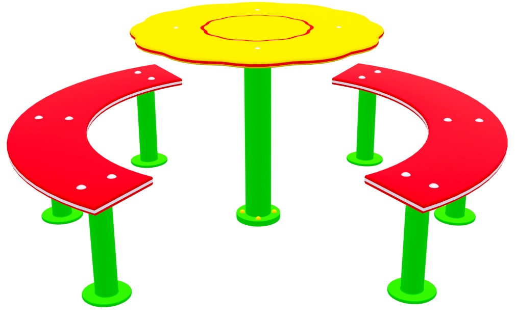 Столик с скамьёй PlayPark Curbă F-4