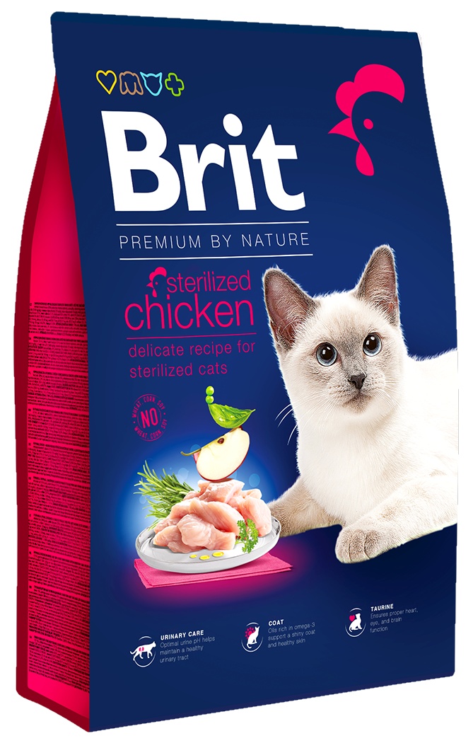 Hrană uscată pentru pisici Brit Premium by Nature Cat Sterilized Chicken 8kg