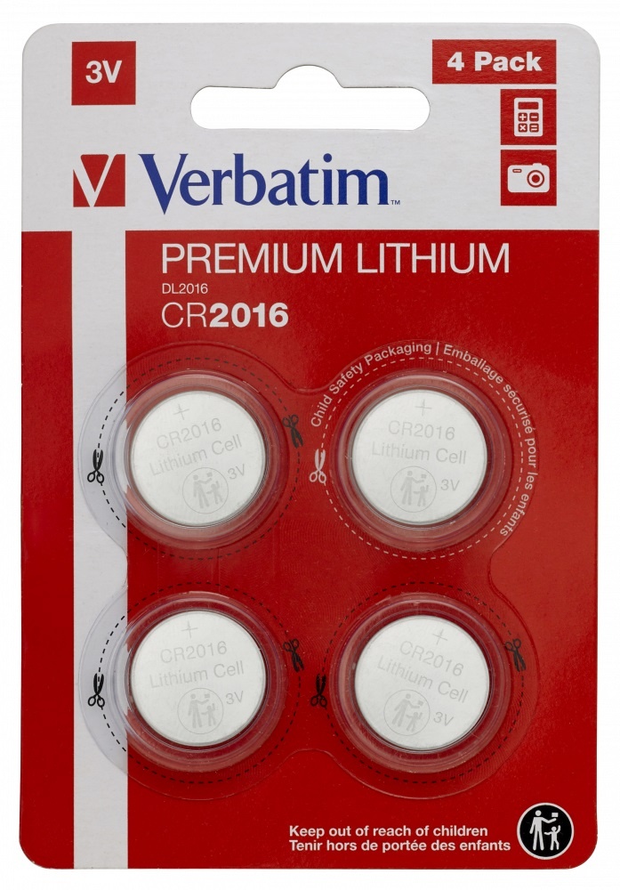 Baterie Verbatim CR2016, 4pcs (49531)