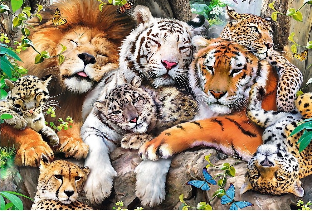 Puzzle Trefl 501 Wild Cats in the Jungle (20152)