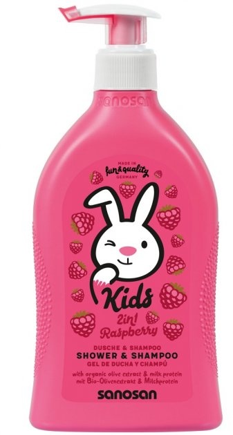 Детский шампунь-гель для душа Sanosan Kids Shower Gel & Shampoo Raspberry 400ml