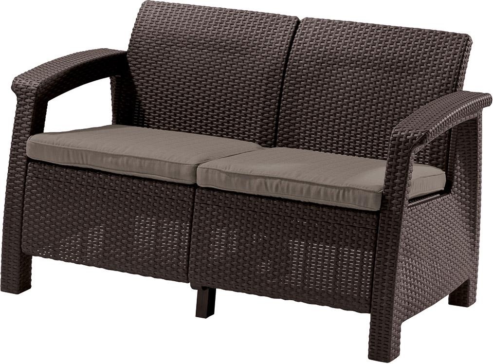 Садовый диван Keter Corfu Love Seat Brown/Beige (223214), купить по ...