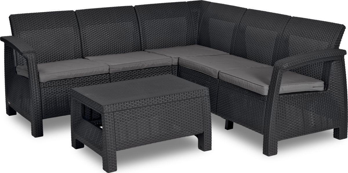 Set mobila de grădină Keter Corfu Relax Set Graphite/Gray (227816)