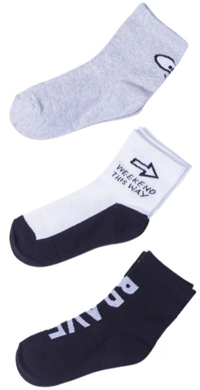 Детские носки 5.10.15 2V4207 Grey/Black 36-38 3pcs