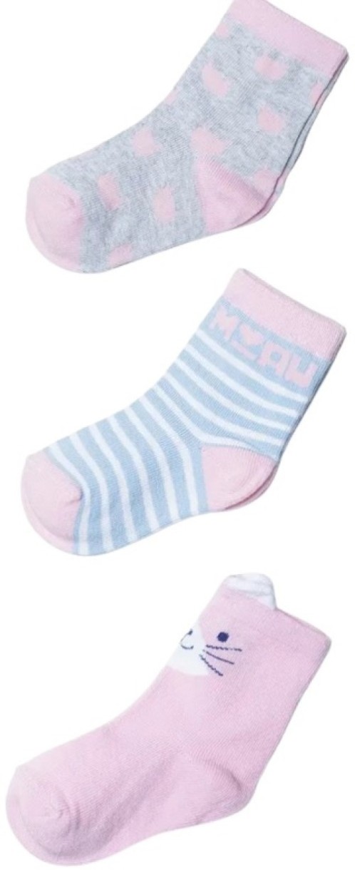 Детские носки 5.10.15 3V4203 Pink/Grey 24-26 3pcs