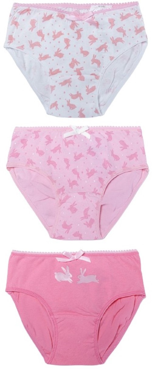 Chiloți pentru copii 5.10.15 3W4205 Pink/White 110-116cm 3pcs