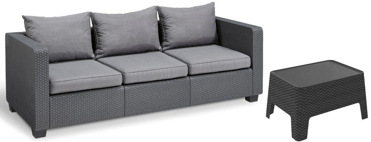 Набор садовой мебели Alibert Salta 3 + Keter In&Out Cool Grey/Graphite