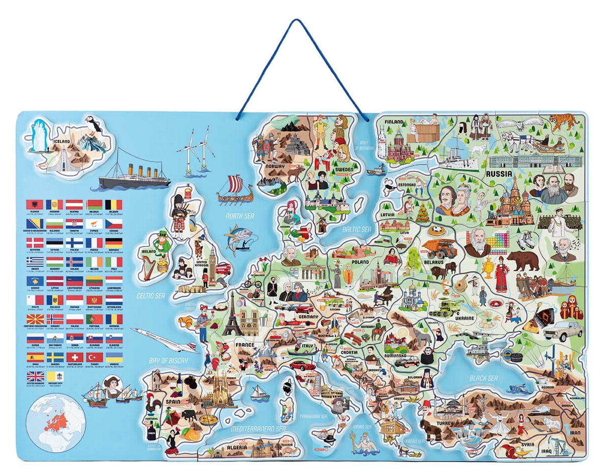 Puzzle Unika Toy 187 Карта Европы (91231)