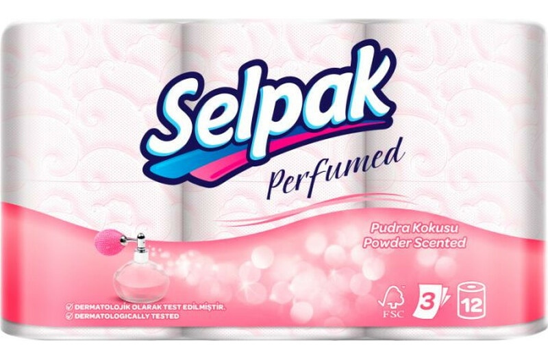 Туалетная бумага Selpak Perfumed Powder Scented 3 plies 12 rolls